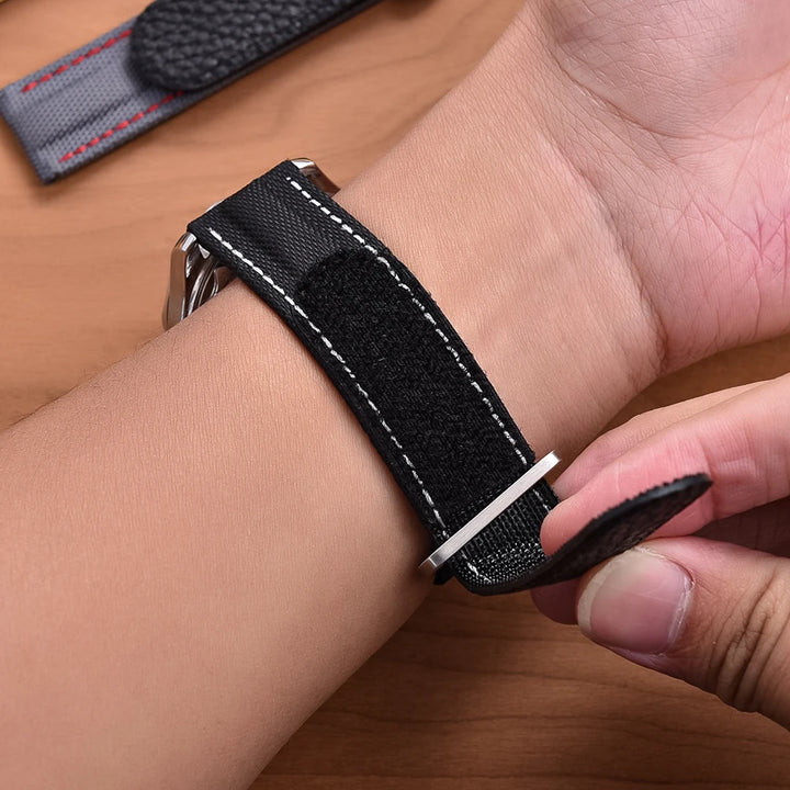 Nylon Strap 20mm Hook and Loop Fastener Watch Band Military Nylon Wristbelt Leather Bracelet for Omega Seiko Tudor MenWomen Belt