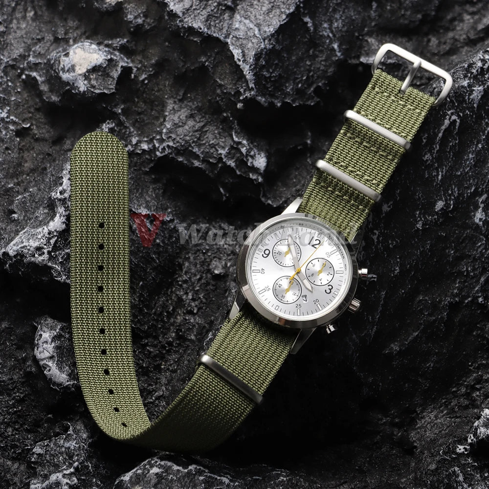 19mm 18mm 20mm 22mm Nylon Watch Strap Brown Green Band Military Casual Watchband for Seiko Army Sport Bracelet Replacement Belts