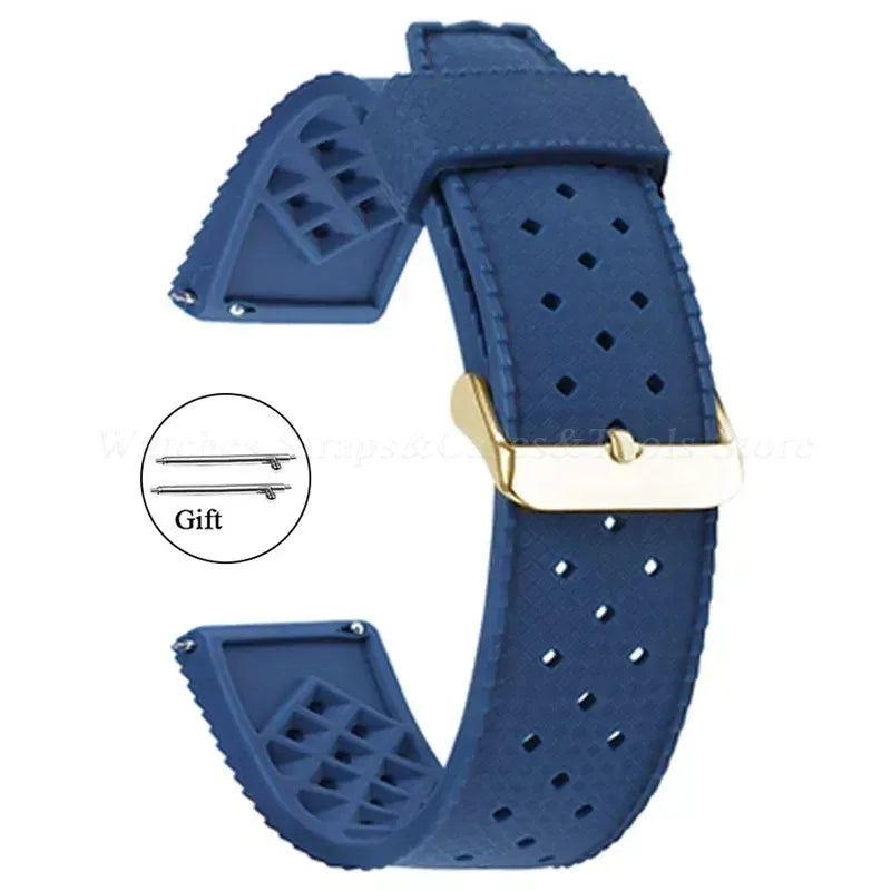 Premium Grade Tropic Silicone Watch Strap 20mm 22mm For Seiko For Oris For Omega Quick Release Diving Waterproof Rubber Bracelet