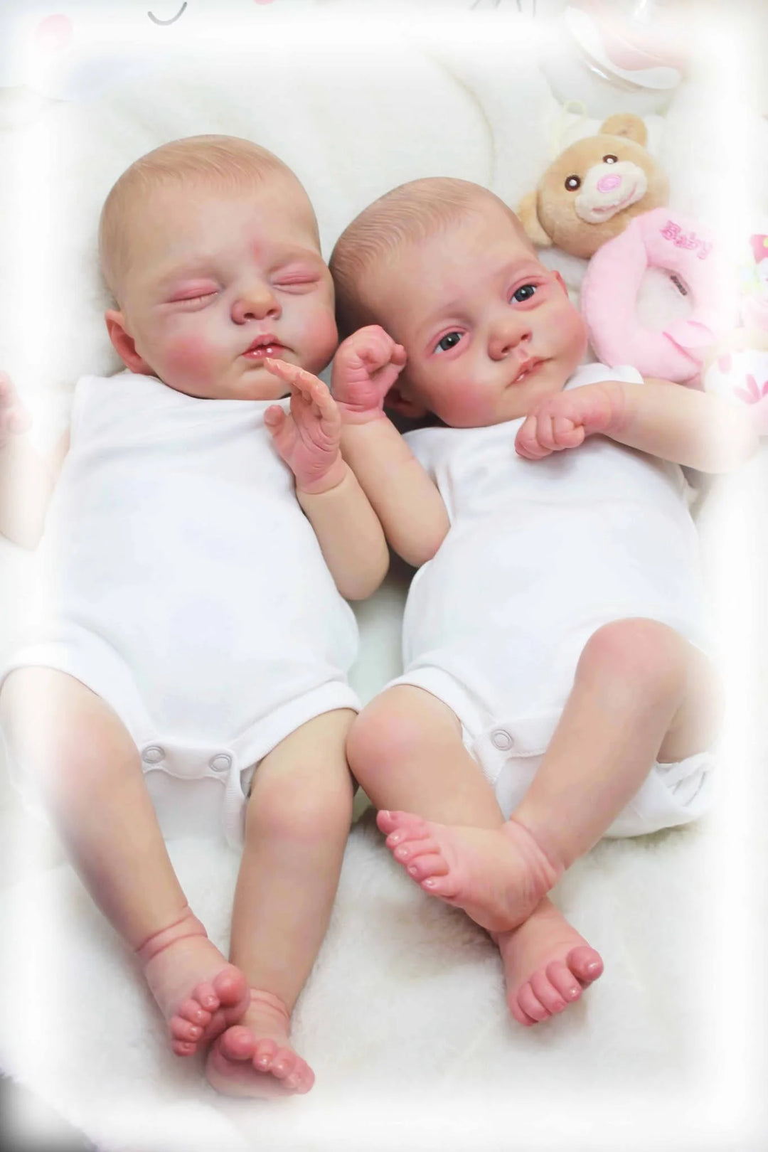 18″ Irys & Lily Reborn Twins – Handmade Lifelike Baby Dolls with 3D Skin & Multi‑Layer Painting