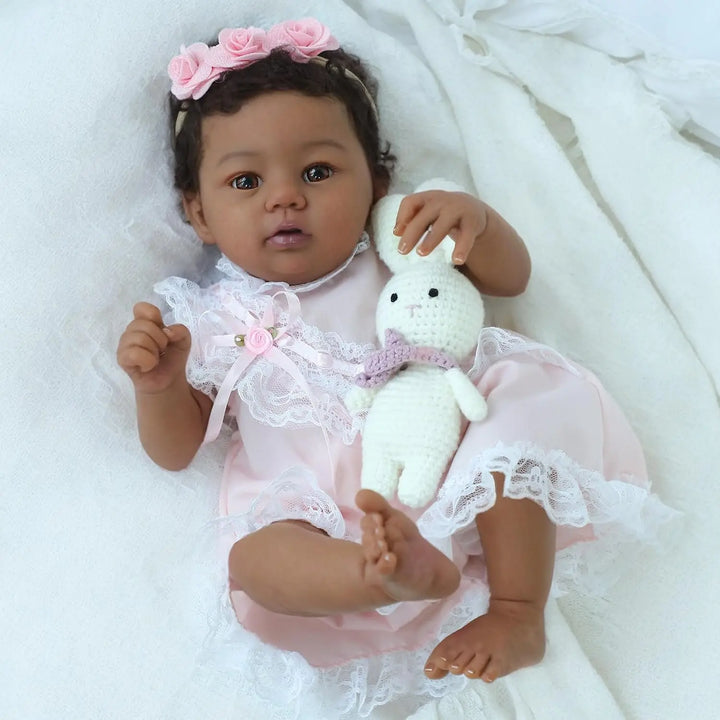 18″ Abigail Lifelike Reborn Doll – Dark Skin Tone, Soft Touch with Veins