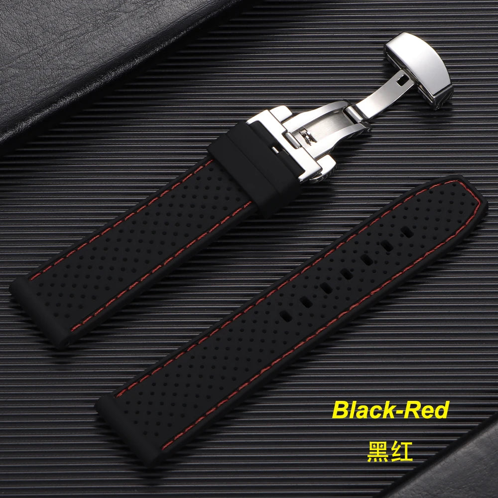 Premium Silicone Watch Strap – 20/22mm, Waterproof & Breathable, Butterfly