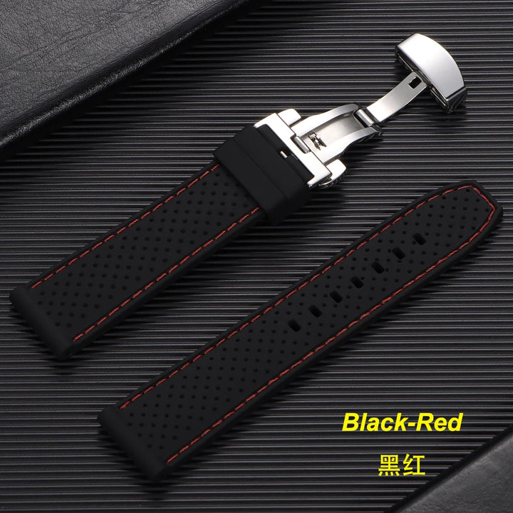 Premium Silicone Watch Strap – 20/22mm, Waterproof & Breathable, Butterfly