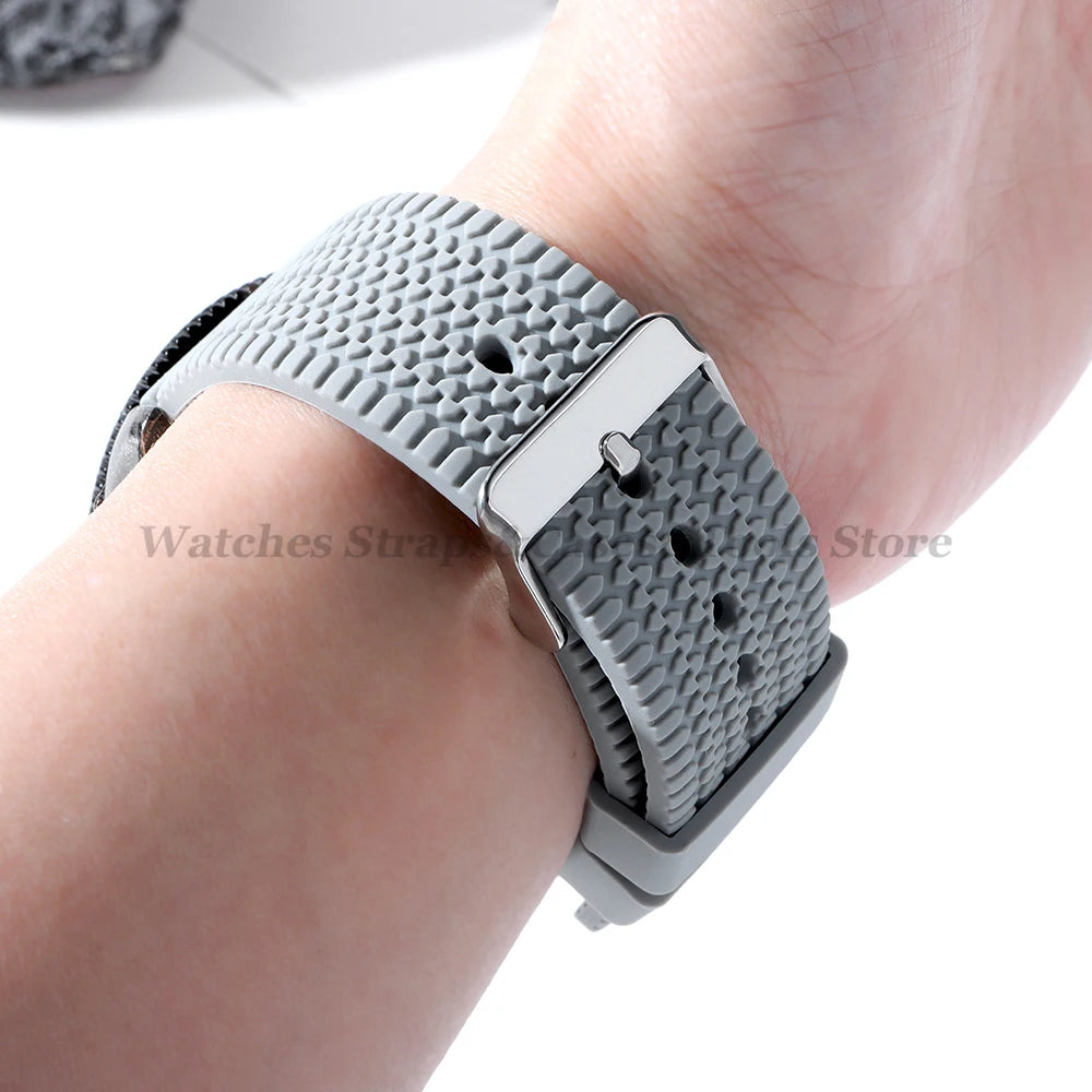 Soft Silicone Rubber Watch Band 18–24mm for Omega & Huawei (Quick