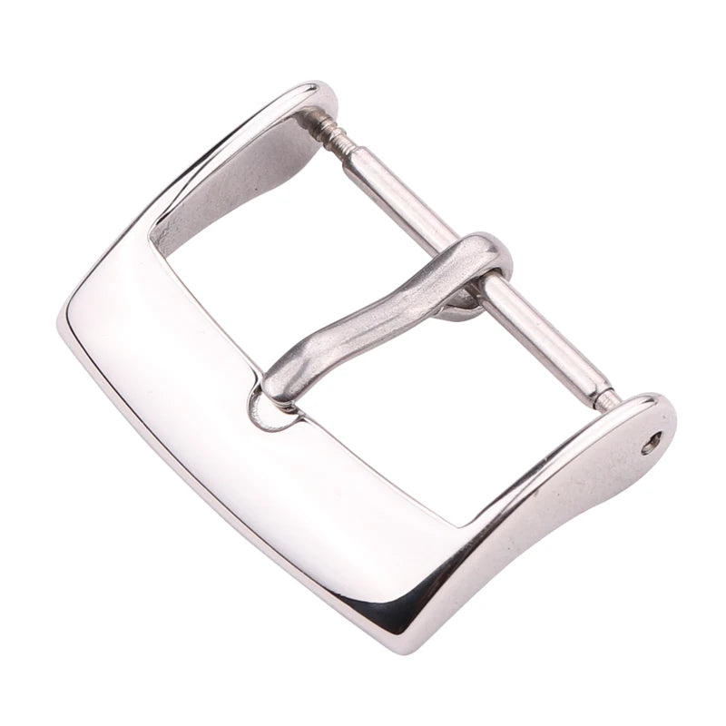 Wholesale Stainless Steel Watch Buckles – 12–28mm, 19 Styles, Silver