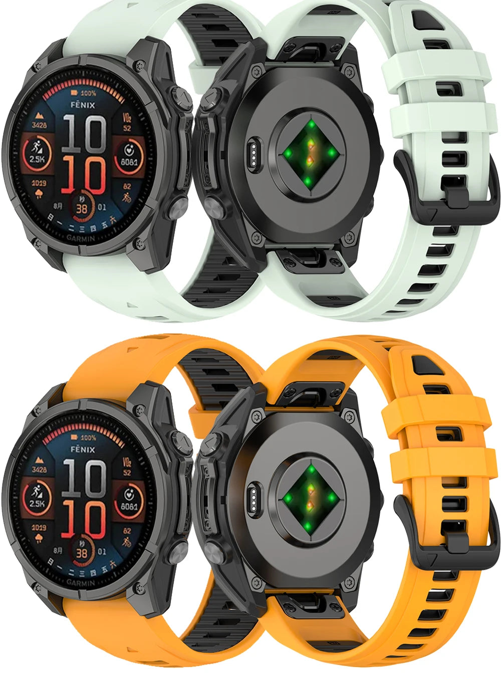 Title: Quick Release Silicone Watch Strap 20/22/26mm for Garmin Fenix 6–8 Series