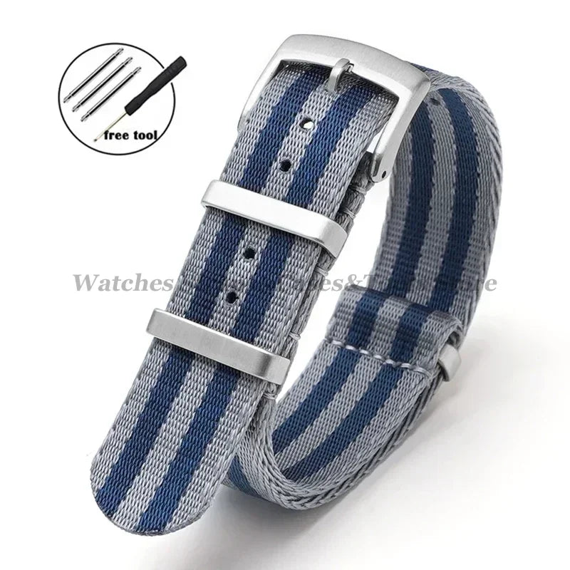 Nylon Watch Strap for Omega 007 for Seamaster 300 Canvas Watchband 18mm 20mm 22mm 24mm for Seiko Men Sport Bracelet Wrist Band