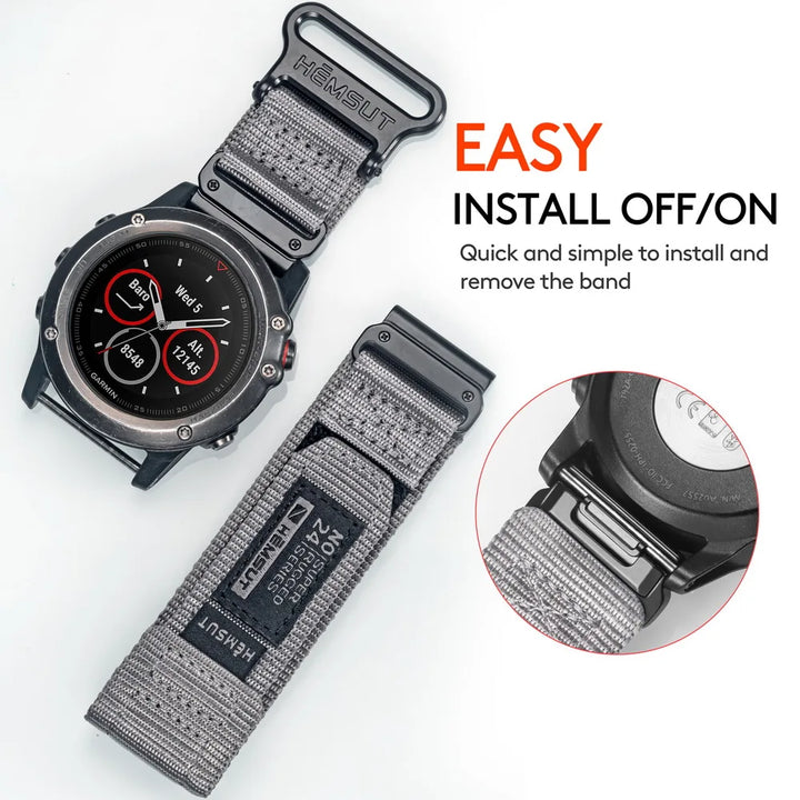 Garmin Quickfit Nylon Watch Band (20-26mm) – Fenix, Forerunner, Epix, Marq, Tactix