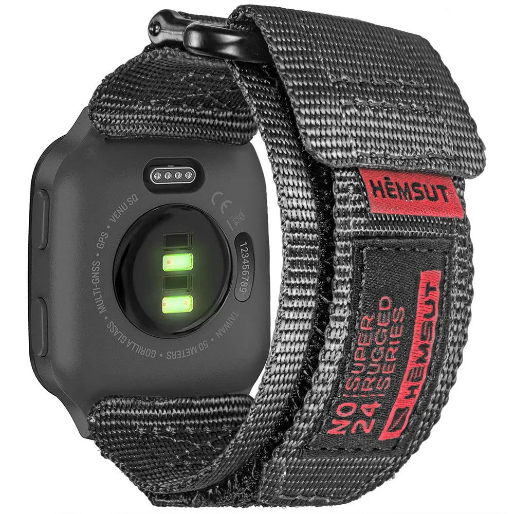 Nylon Quick-Release Watch Strap for Garmin Venu – 20/22mm, Woven Loop Design