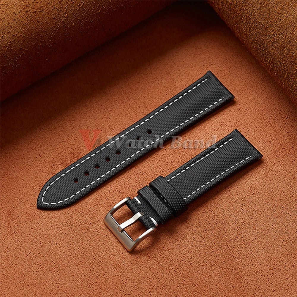 Genuine Sailcloth Watch Band Premium Sailcloth Strap 18mm 19mm 21mm Waterproof Nylon Quick Release Bracelet 20mm 22mm Wristbelt