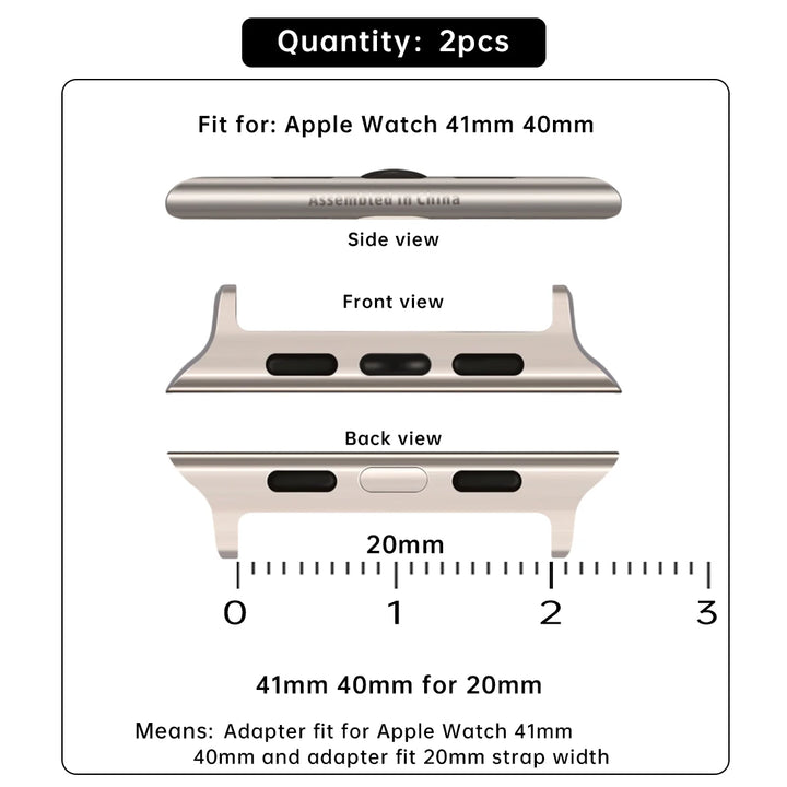 2pcs Apple Watch Ultra 49mm Adapter For Apple Watch Strap Series 9 8 7 SE 45mm 44mm 41mm 40mm Band Stainless Steel Connector