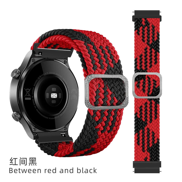 20/22mm Braided Nylon Strap for Realme Watch 2/3 & Amazfit Bip/GTS/GTR
