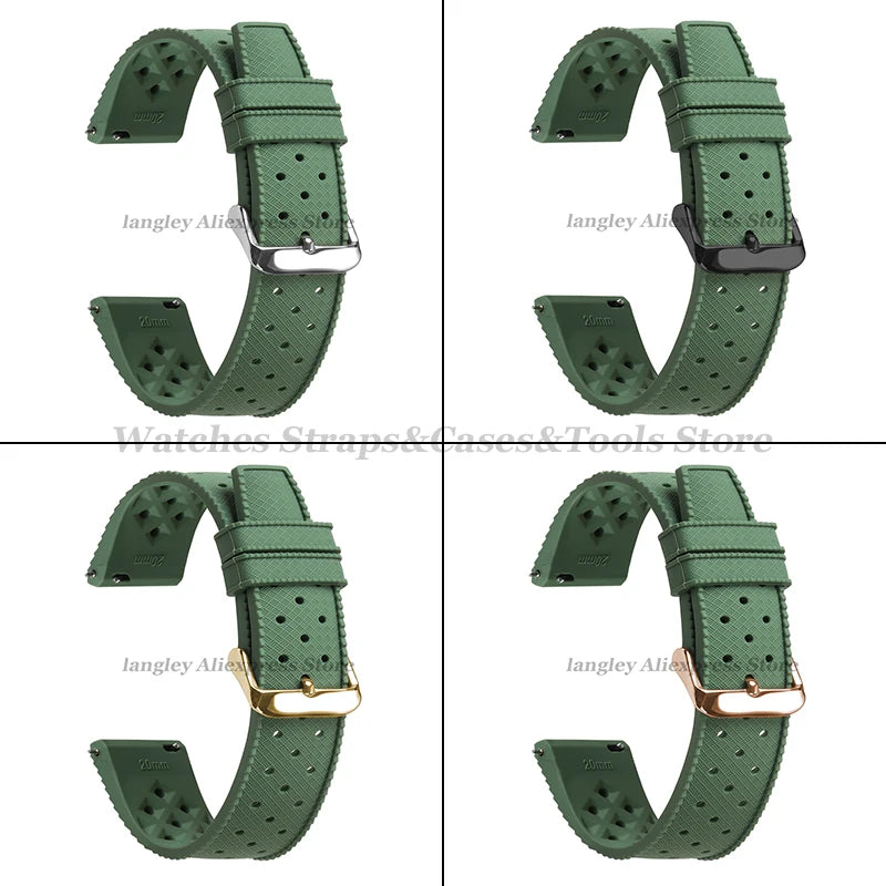 Tropic Silicone Watch Strap 18/20mm 22mm for Seiko for Fossil for Oris Wrist Band Quick Release Soft Rubber Bracelet Replacement