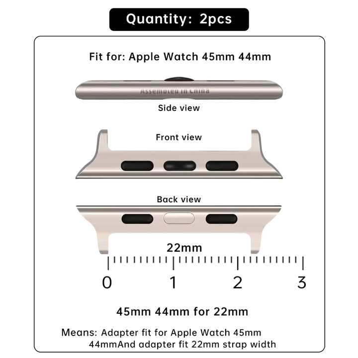2pcs Apple Watch Ultra 49mm Adapter For Apple Watch Strap Series 9 8 7 SE 45mm 44mm 41mm 40mm Band Stainless Steel Connector