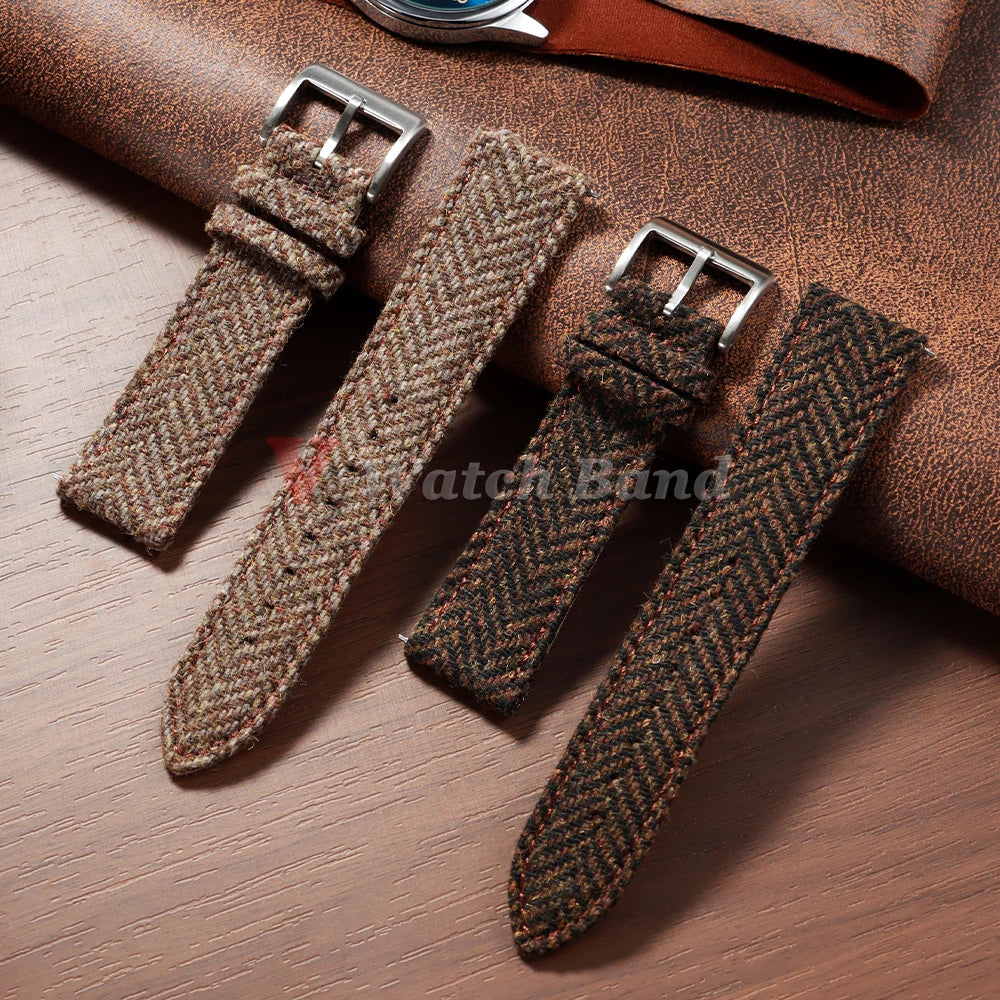 Vintage Cowhide Nylon Watch Strap 18/20/22mm