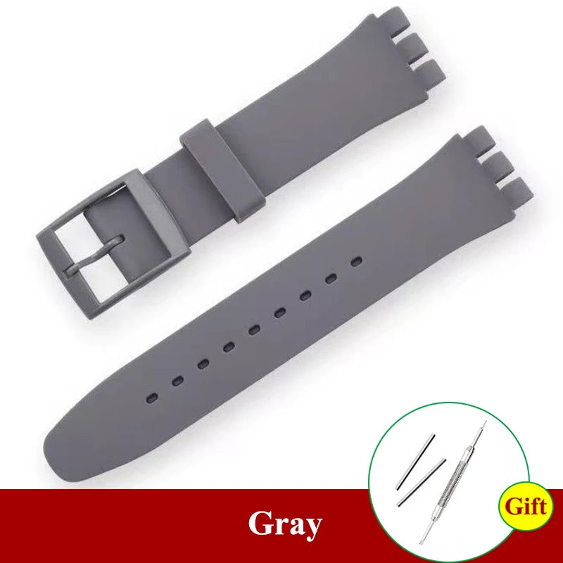 Soft Silicone Colorful Watch Strap for Swatch – 16-20mm with Tool
