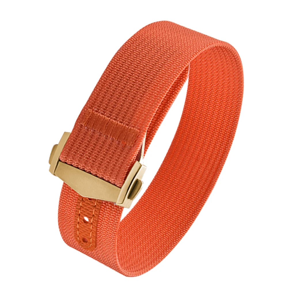 JUELONG Canvas Sailcloth Watch Strap 18mm 20mm 22mm Rubber Hole Sport Waterproof Folding Buckle Watchband For Omega Swatch Moon