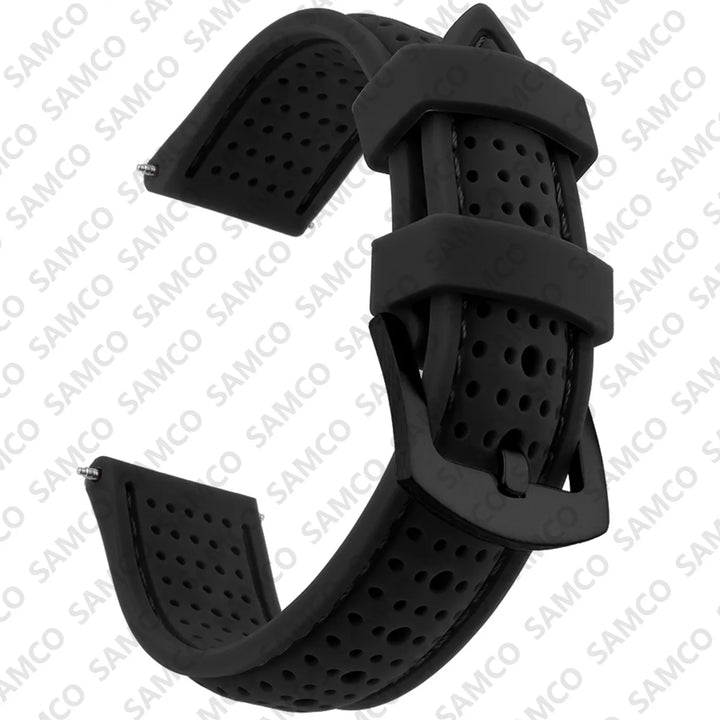 Silicone Rubber Watch Band 18–26mm (Soft & Comfortable Replacement Strap)