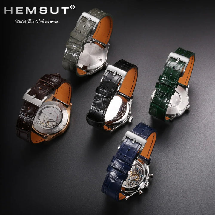 HEMSUT High Quality Genuine Leather Watch Band Quick Release Handmade Cowhide Straps For Men 18MM 20MM 21MM 22MM
