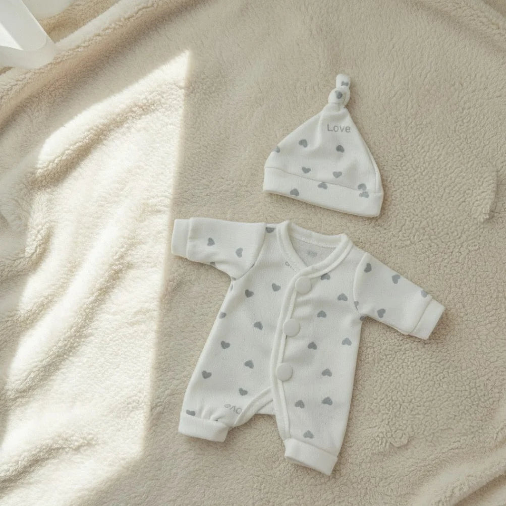 4‑Style Romper Outfits for 8–9″ Newborn Dolls
