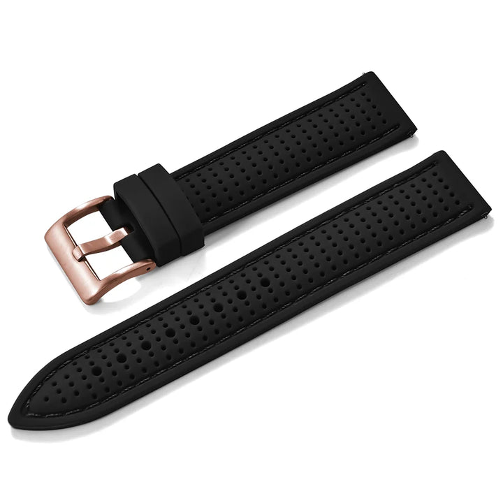 JUELONG Premium Porous Design Soft Rubber Watch Strap Perfect Fit Flat End Universal Quick Release Watch Strap 18mm 20mm 22mm