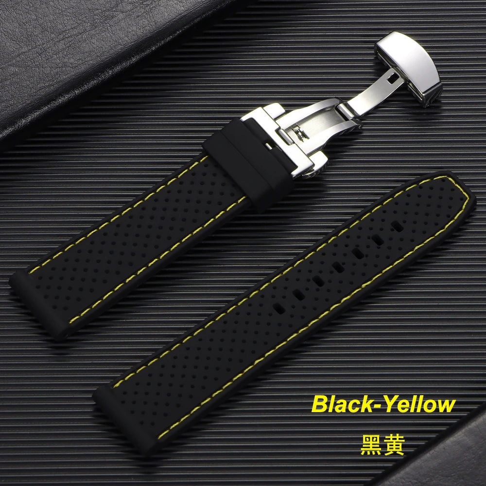 Premium Silicone Watch Strap – 20/22mm, Waterproof & Breathable, Butterfly