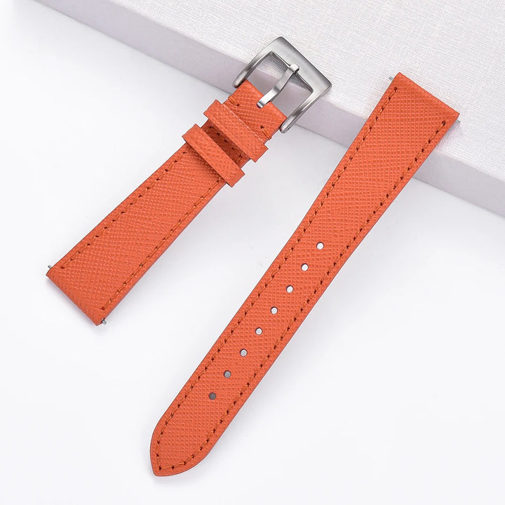 Quick Release Saffiano Leather Watch Strap – 18-24mm Universal