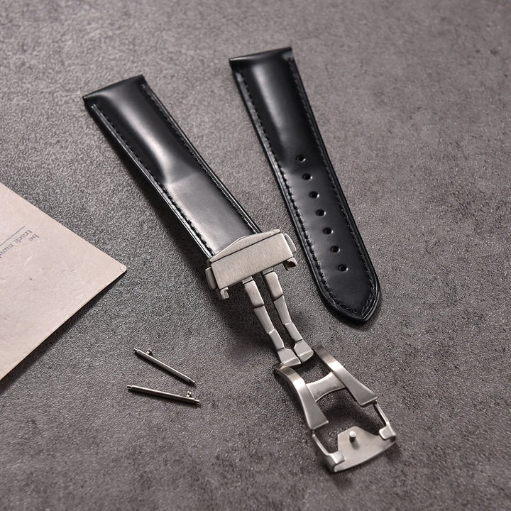 Premium Grade Smooth Surface Leather Watch Bands Perfect Fit Flat End Universal Quick Release Watch Strap 19mm 20mm 21mm 22mm