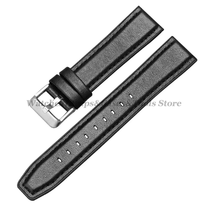Silicone & Leather Watch Strap for Huawei & Samsung – 18–46mm