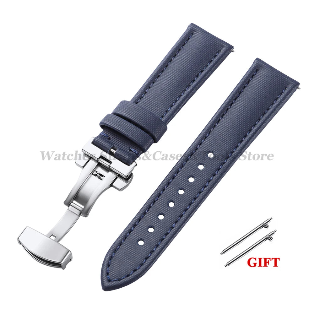 Sailcloth Nylon Watch Strap 18–22mm (Butterfly Buckle)