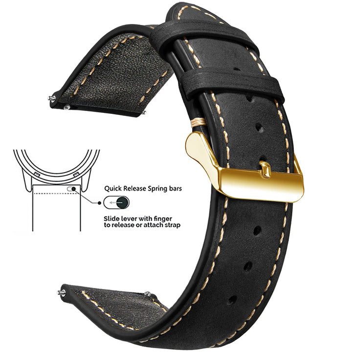 Wax Vintage Leather Watch Strap 14–24mm