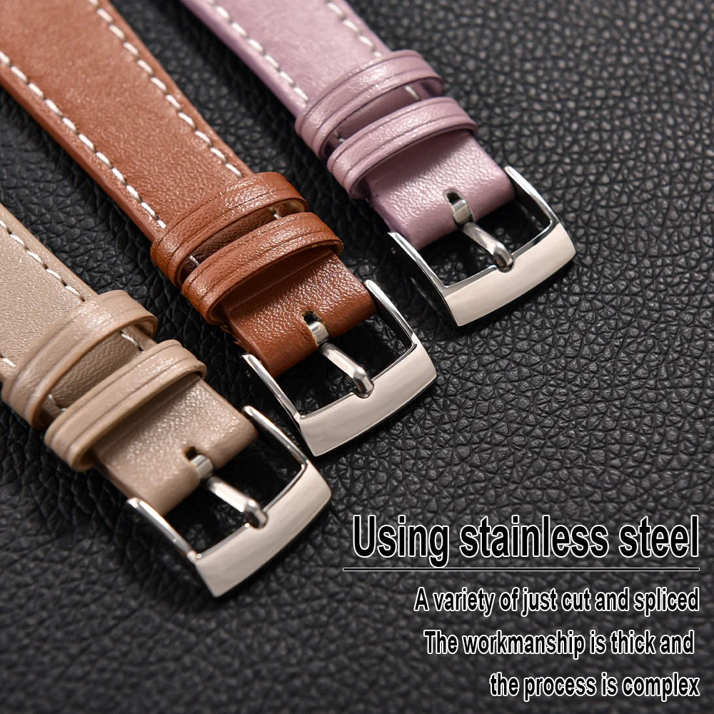 Ultra-Thin Quick Release Leather Watch Strap (20-22mm)
