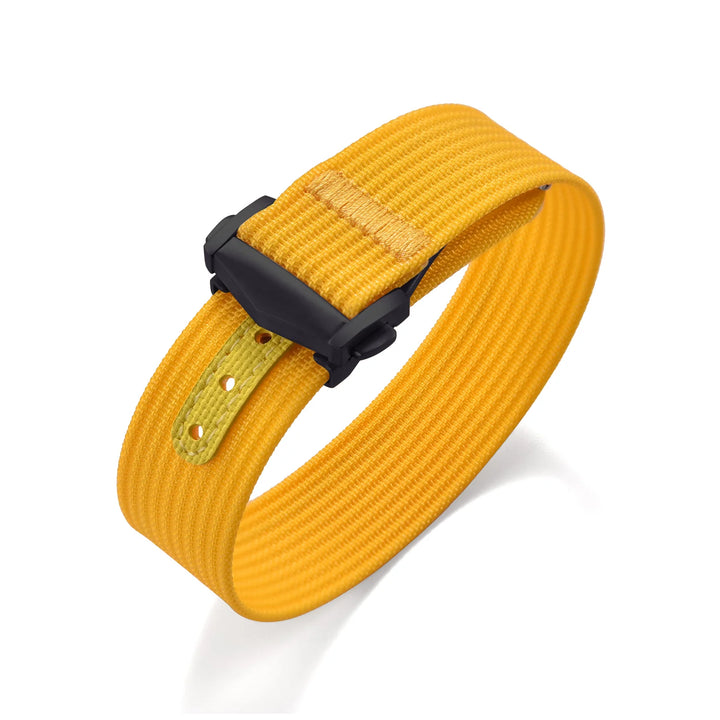 Ribbed Nylon & FKM Rubber Watch Strap – 18–22mm Folding Buckle for Omega, Tudor & Seiko