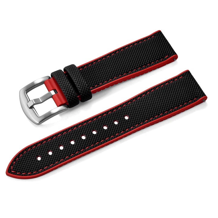 For Longine Seiko Water Ghost Hamilton Series Nylon FKM Rubber Bottom Watch Strap 18-20-22-24mm Strap Soft Waterproof Wrist Band