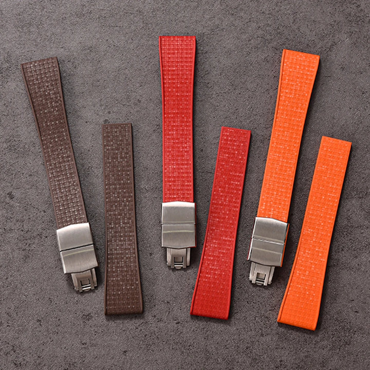 JUELONG Mosaic FKM Rubber CTS Strap 20mm 22mm Quick Release Spring Clasp For Perfect Fit Flat End Universal Watch Straps