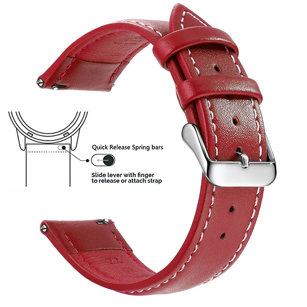 Top Grain Leather Watch Band 12–24mm (Quick Release)
