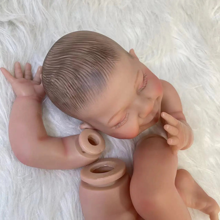 20″ April Painted Reborn Doll Kit – Hand‑Rooted Lashes & Cloth Body