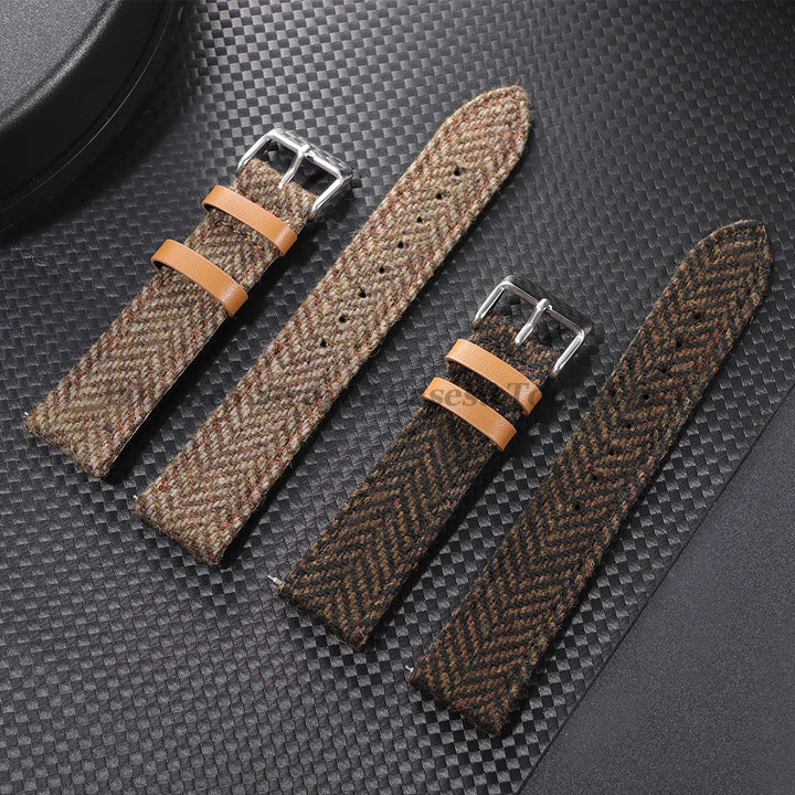 Vintage Leather Nylon Strap (18–22mm) – Quick Release Replacement