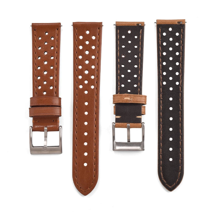 Breathable Leather Watch Strap 18-22mm Quick Release for Omega, Seiko