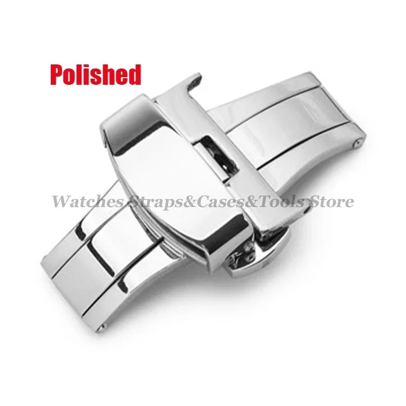 Stainless Steel Butterfly Clasp – Polished & Matte, 10–22mm