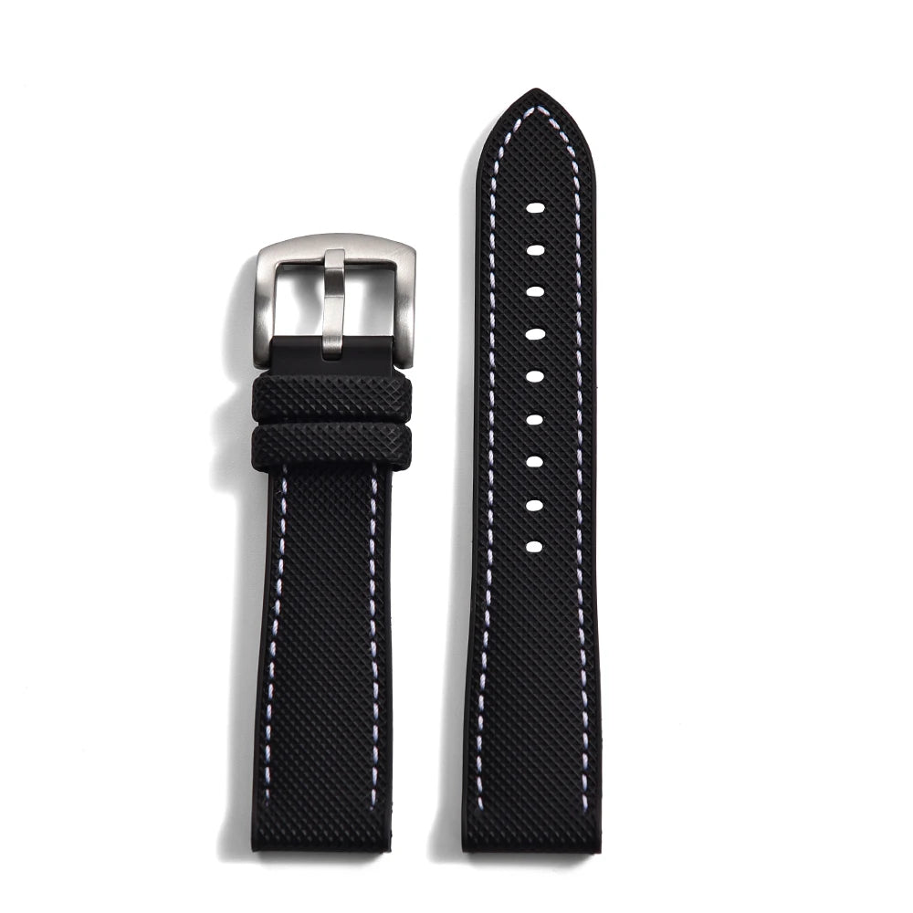 Premium Grade Hybrid FKM Nylon Watch Strap 18mm 20mm 22mm 24mm Fluoro Rubber Watchbands For Each Brand Diving Watches