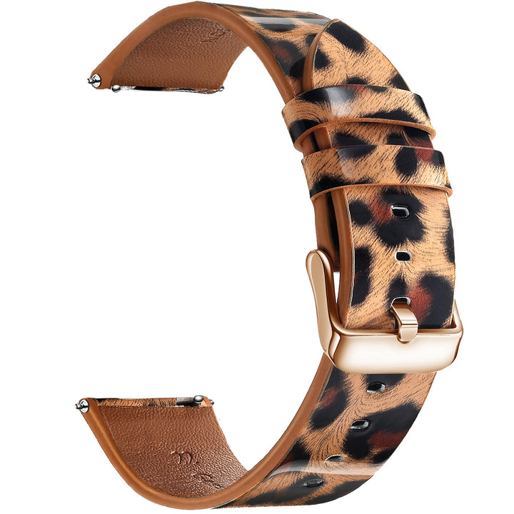 Leopard Print Leather Watch Band 20/22mm (Quick Release)
