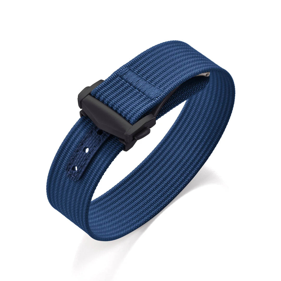 Ribbed Nylon & FKM Rubber Watch Strap – 18–22mm Folding Buckle for Omega, Tudor & Seiko