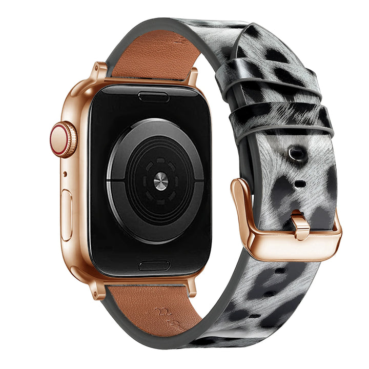 Leopard Leather Apple Watch Band for Women 38–49mm
