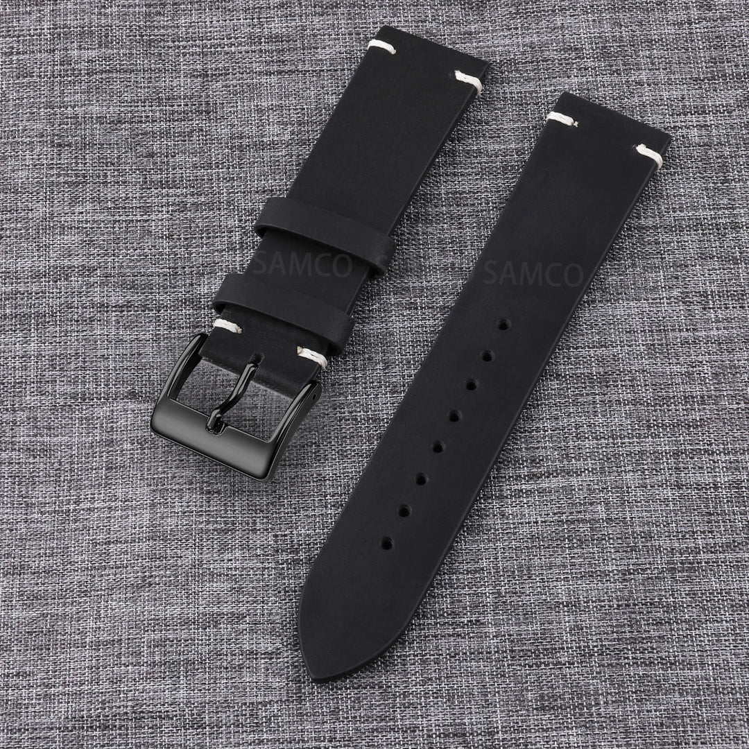 Vintage Top-Grain Leather Watch Strap (18–24mm)