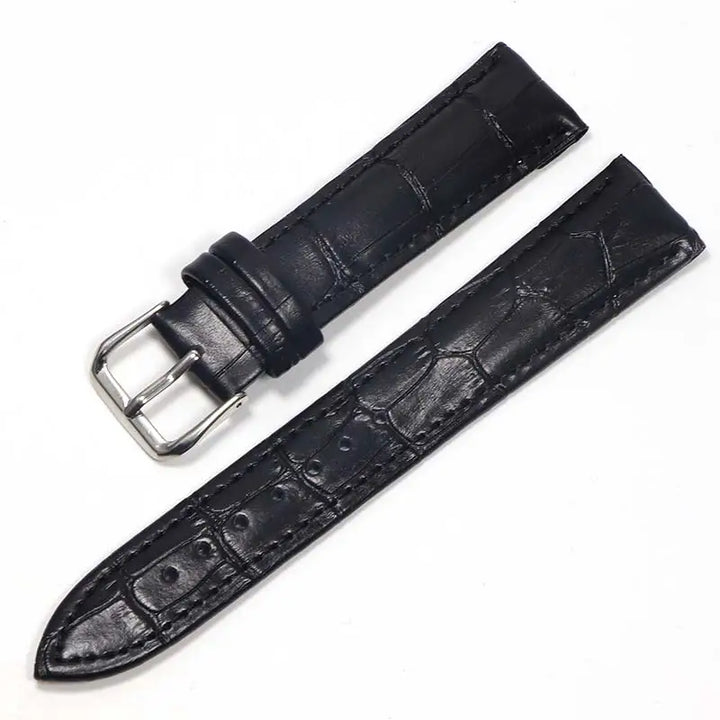 Genuine Leather Watch Strap with Steel Pin Buckle (12-24mm)