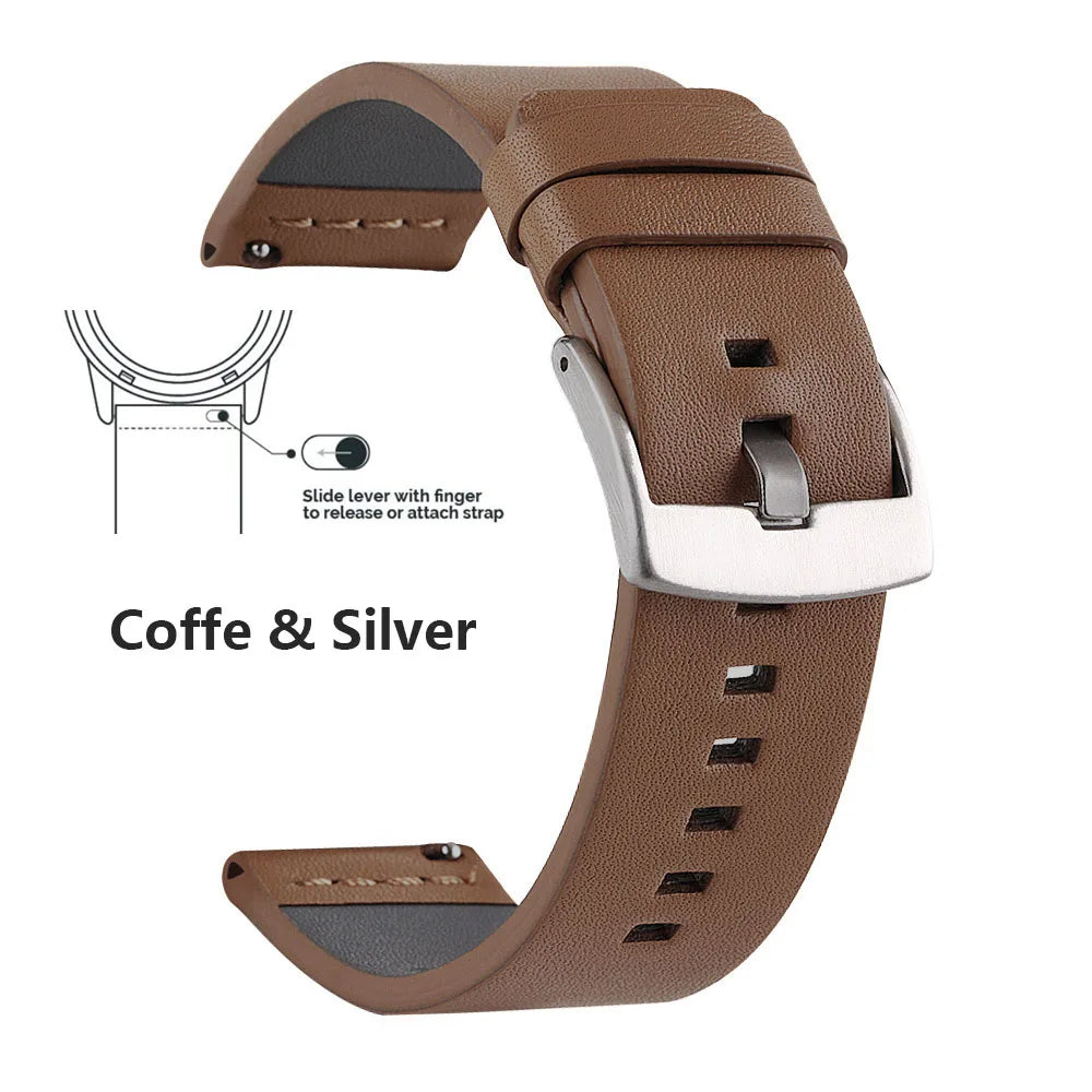 New Genuine Leather Quick Release Watch Band 18–24mm (Vintage Handmade)