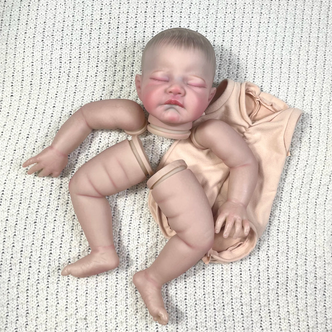 20″ August Painted Reborn Doll Parts – 3D Skin with Visible Veins & Cloth Body (DIY)