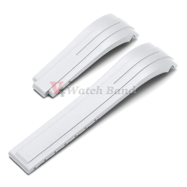 Curved End Rubber Watch Strap 20mm 21mm 22mm for Rolex for Water Ghost Waterproof Silicone Wrist Band Folding Buckle Bracelet