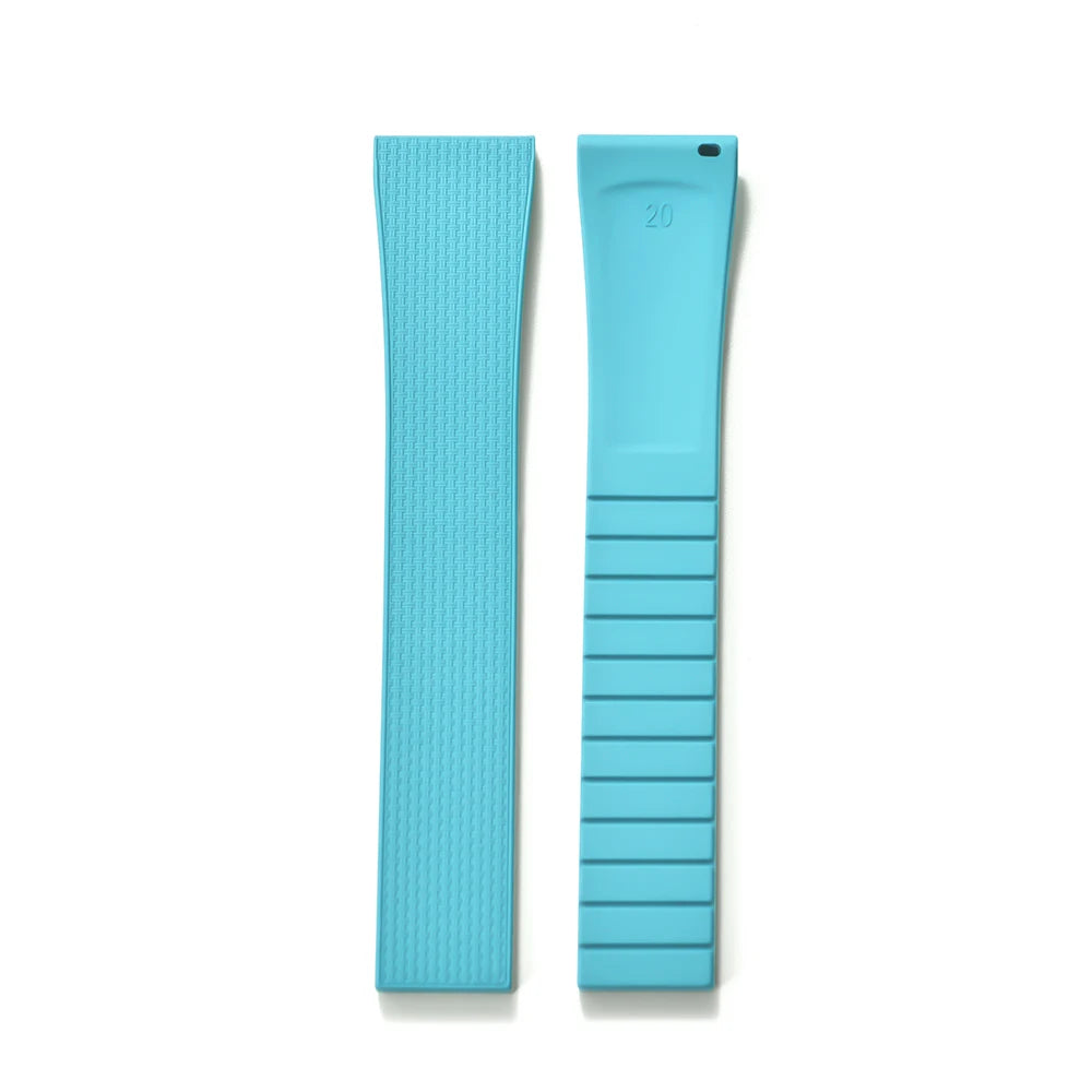 Premium Stripess CTS FKM Rubber Watch Strap 20mm Watchband Quick Release Silver/Black/Gold CTS Butterfly Buckle Cut To Sizes